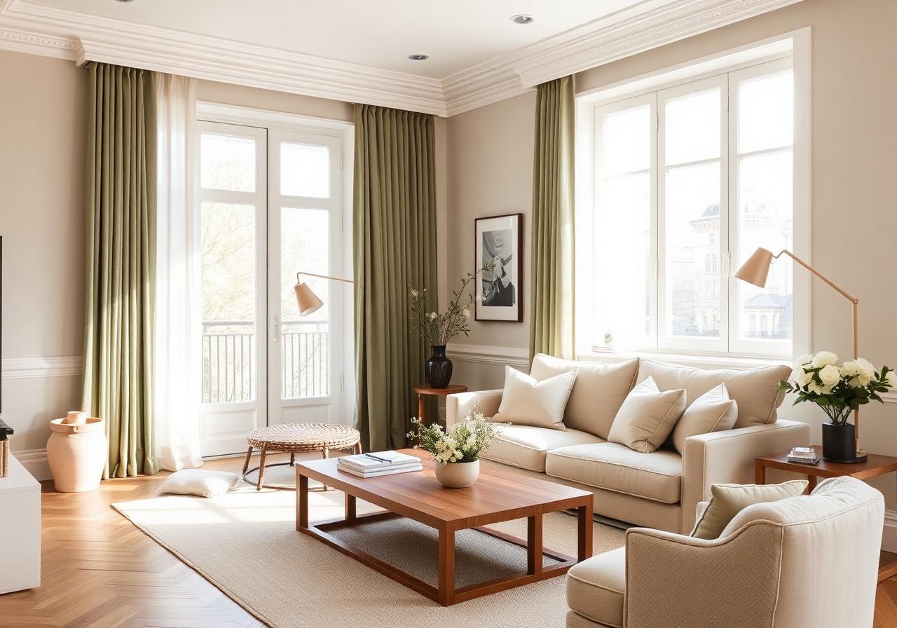 Intérieur élégant d'un logement géré à Rennes